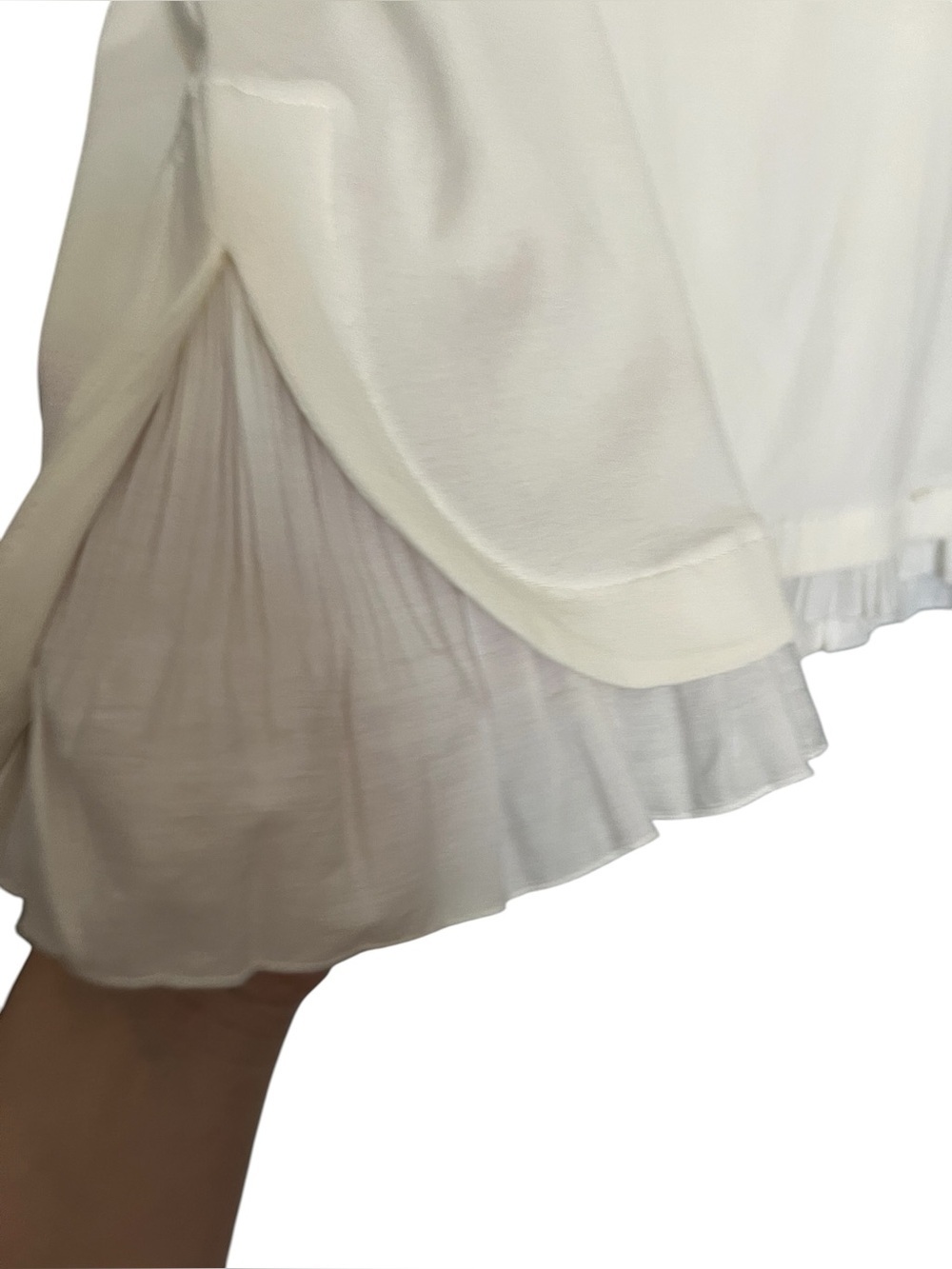 MARC CAIN Pleated Hem White Tshirt - Picture 2 of 7